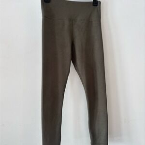 Ziya Active Olive Green Embossed Floral High Waisted Leggings Size 6-8